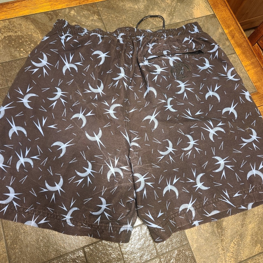 Nat Nast Swim‎ Trunks Mens M Blue Celestial Print Drawstring Elastic Waistband